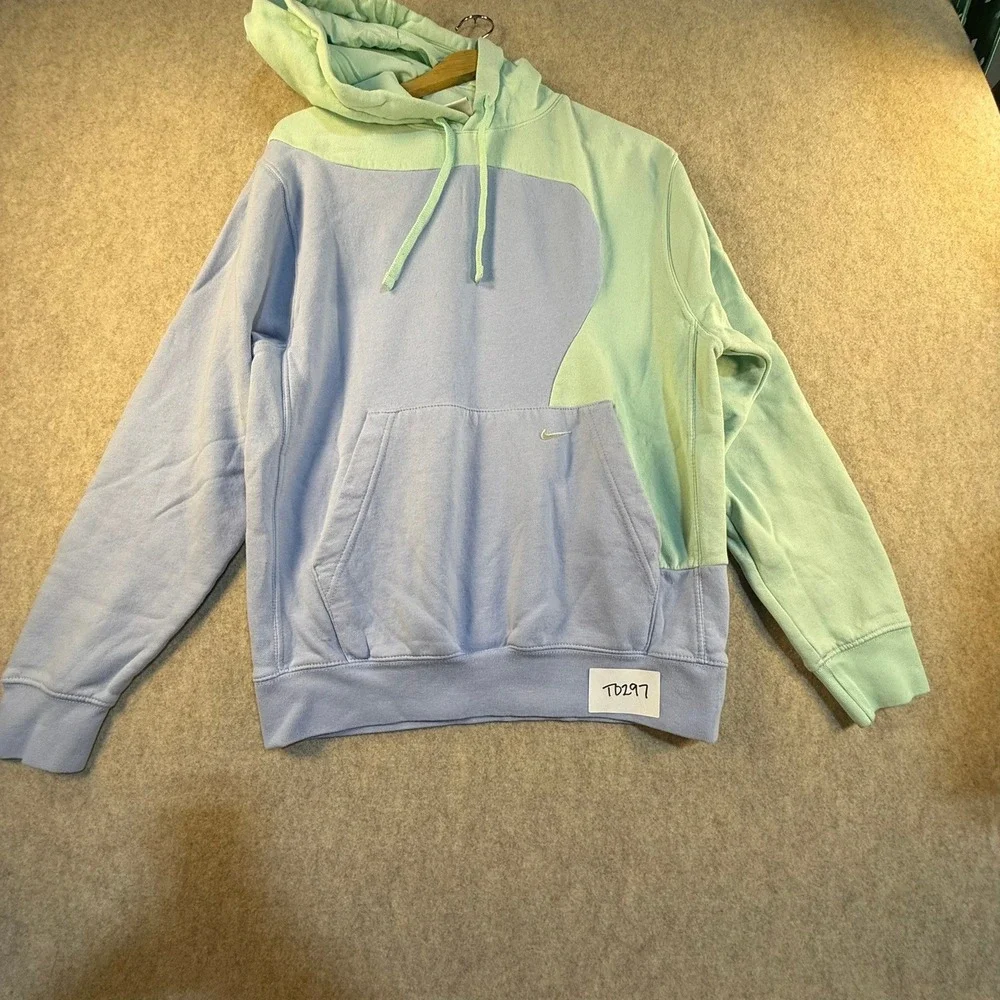 Nike Pastel Colorblock Hoodie Blue Green Wavy Panel‎ Pullover Small